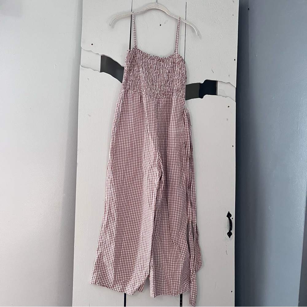 House of Harlow 1960 Linen Gingham Jumpsuit Medium
